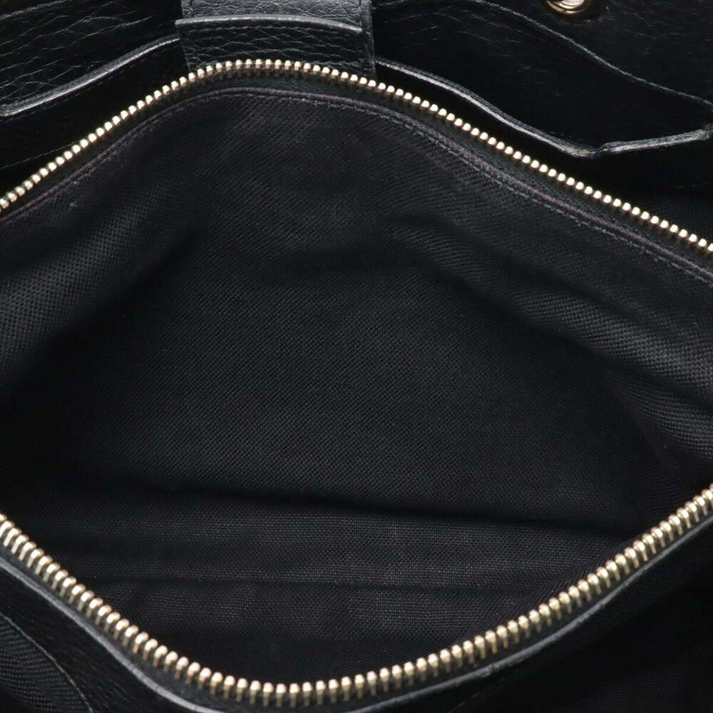GUCCI Black Leather Bamboo Shoulder Bag - Picture 9 of 10